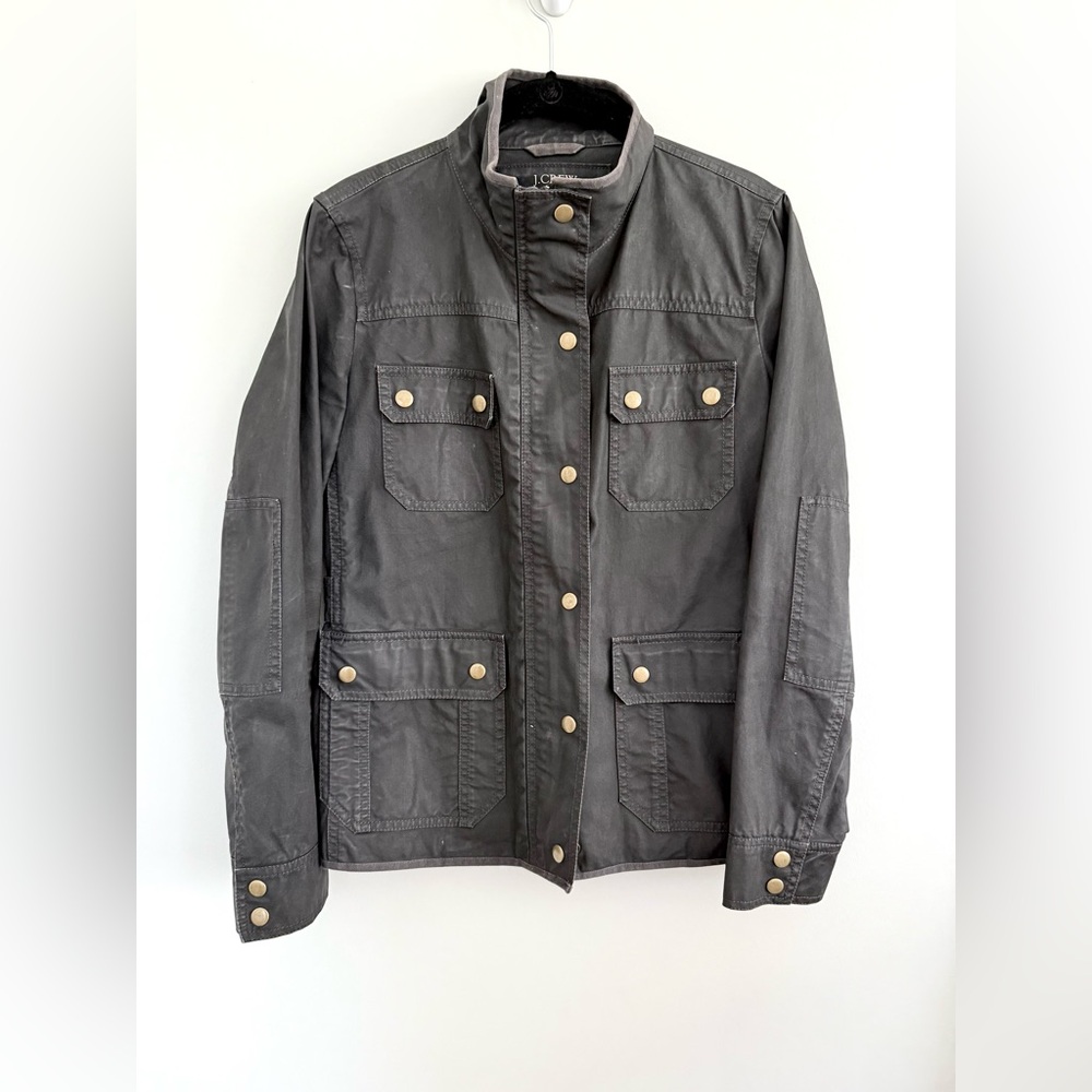 J. Crew Women’s Relaxed Boyfriend Field Jacket Charcoal Gray Coat Size Small